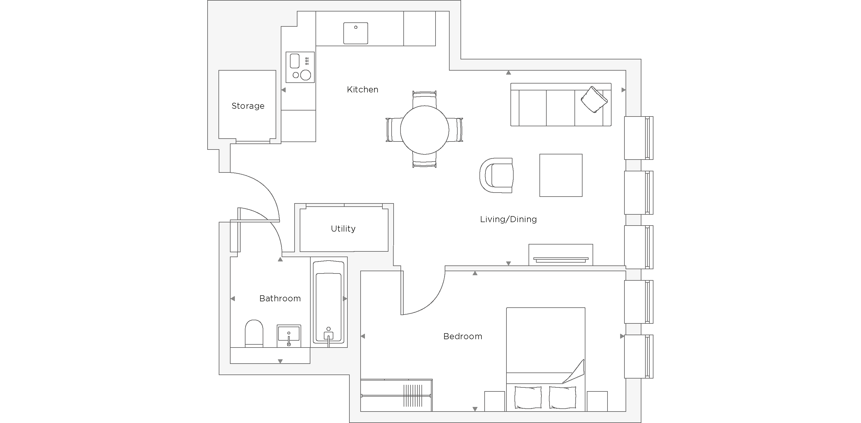 One Bedroom Apartment C.0.03 Floor Plan