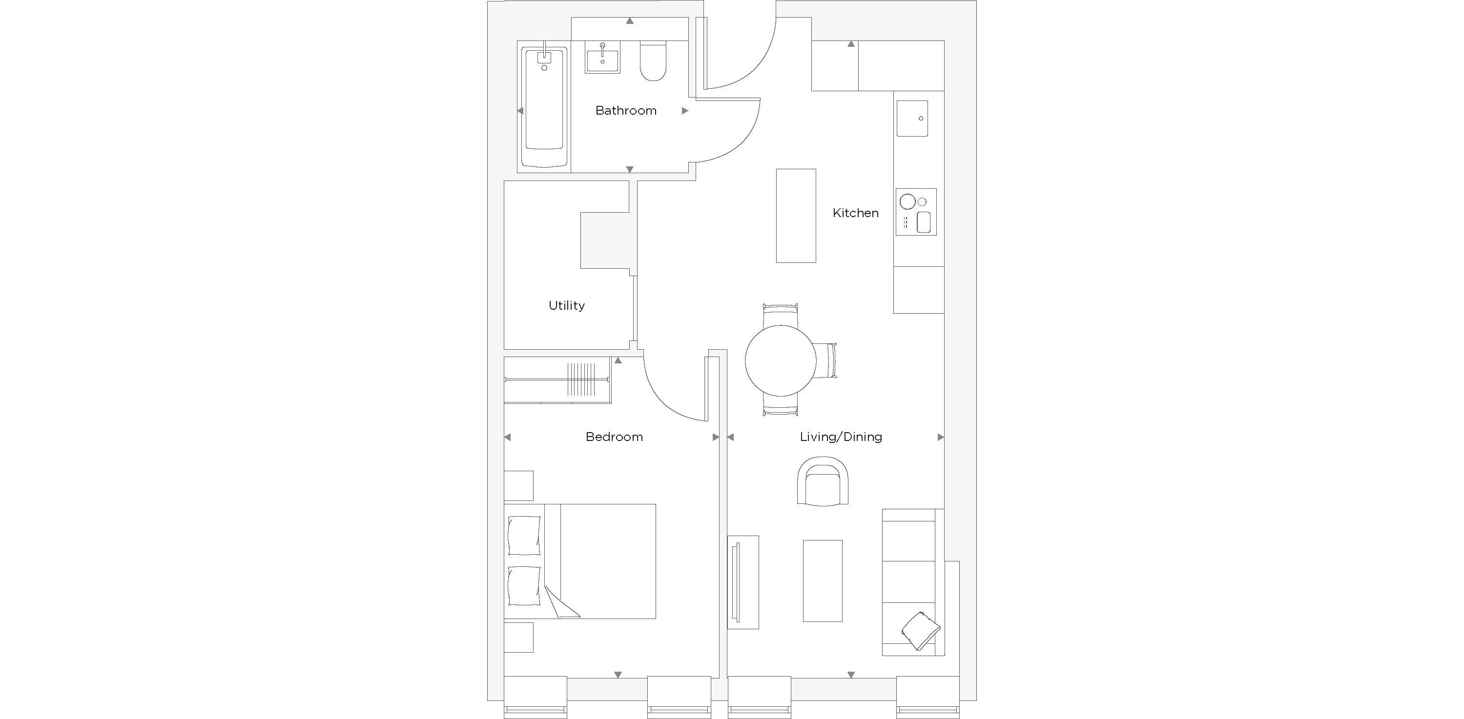 One Bedroom Apartment C.0.05 Floor Plan