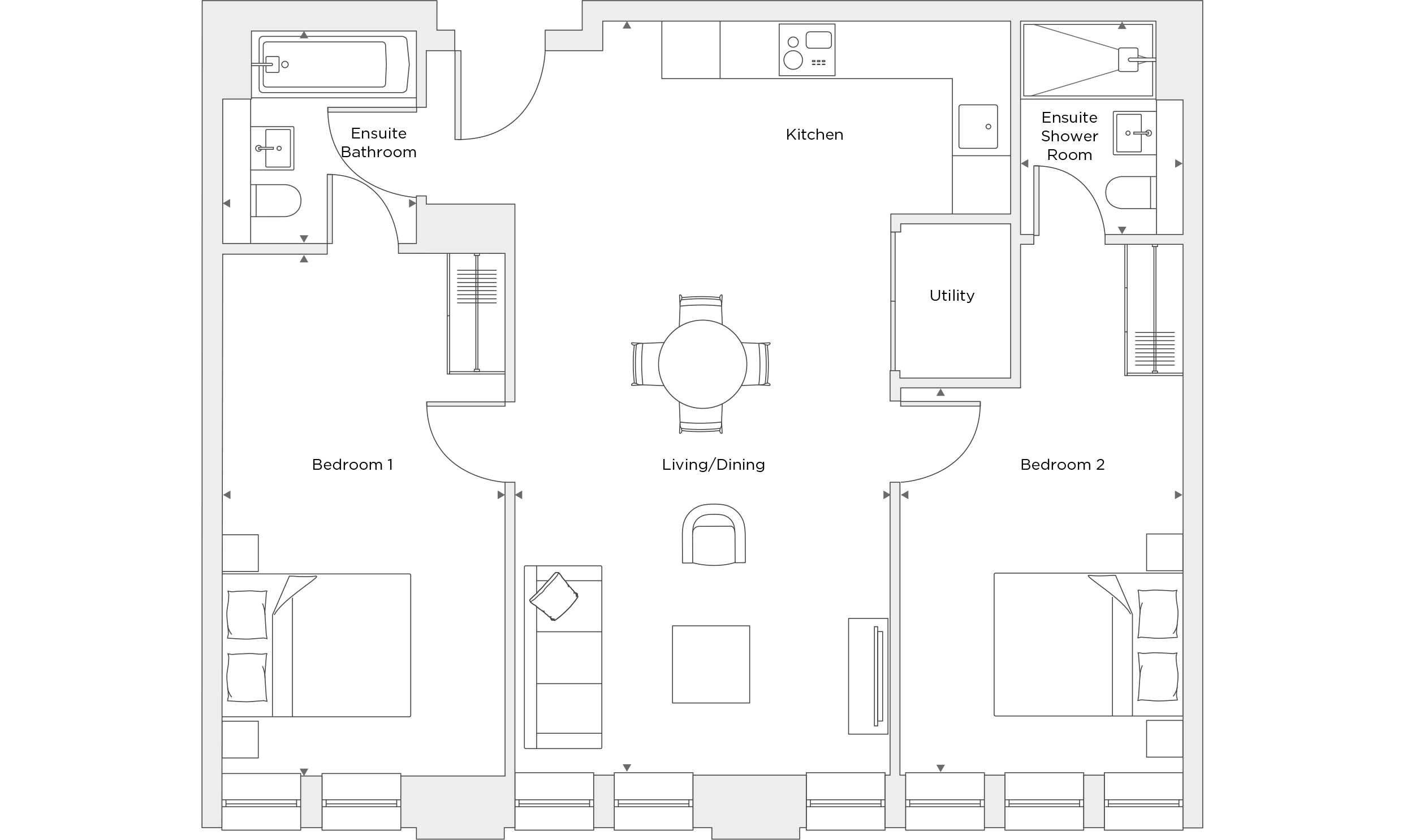 Two Bedroom Apartment B.1.15 Floor Plan