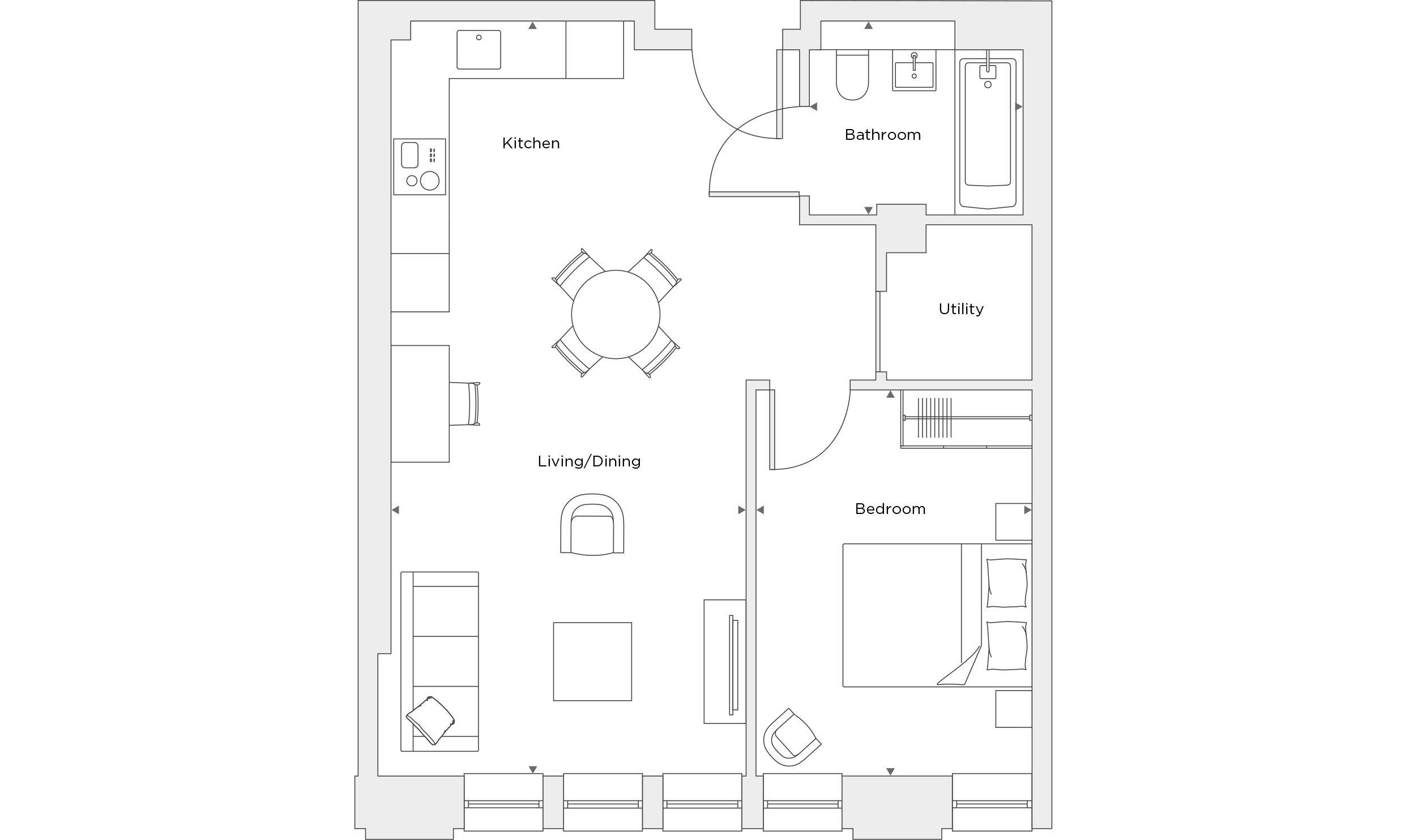 One Bedroom Apartment B.5.13 Floor Plan