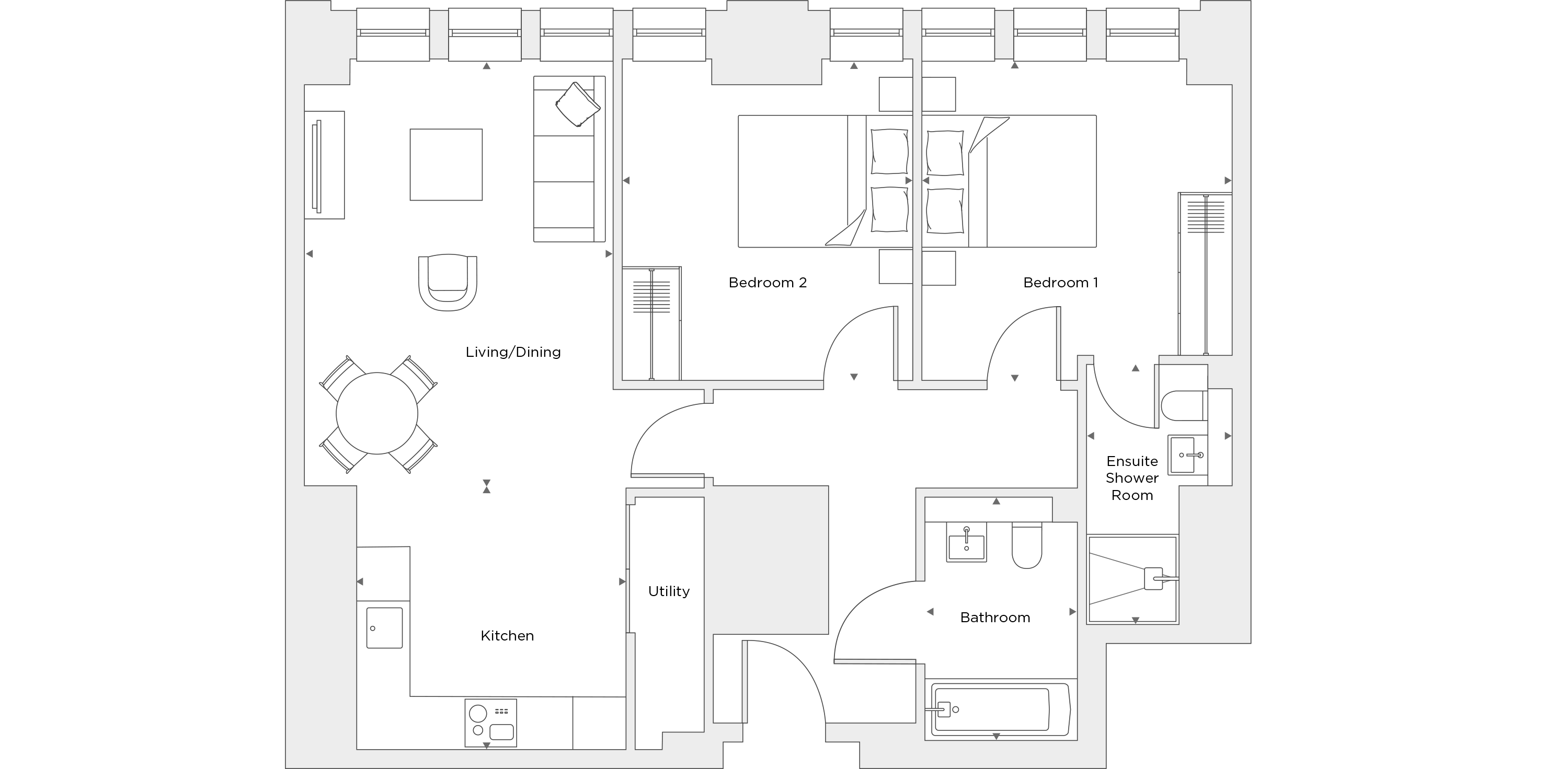 Two Bedroom Apartment A.1.07 Floor Plan