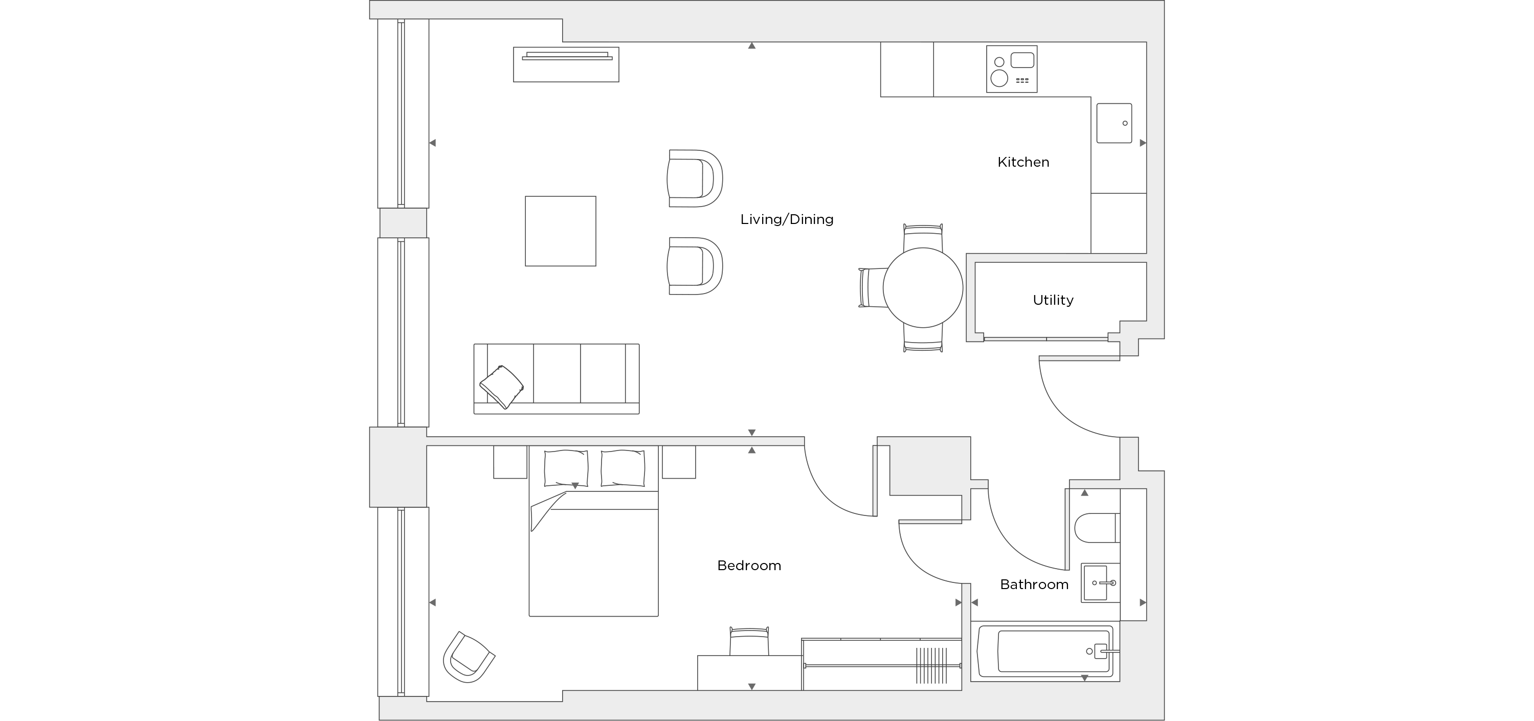 One Bedroom Apartment A.1.14 Floor Plan