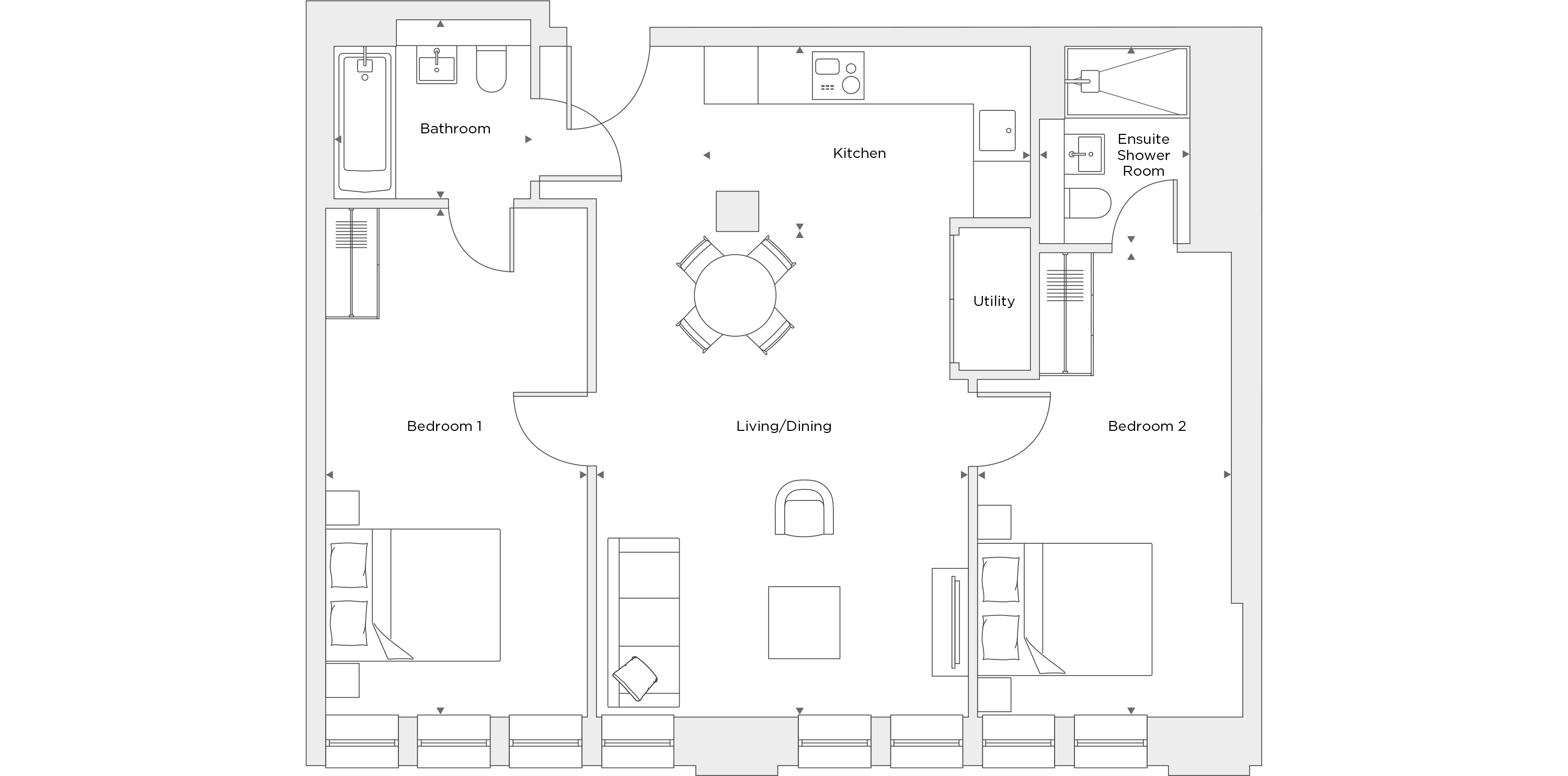 Two Bedroom Apartment A.2.04 Floor Plan