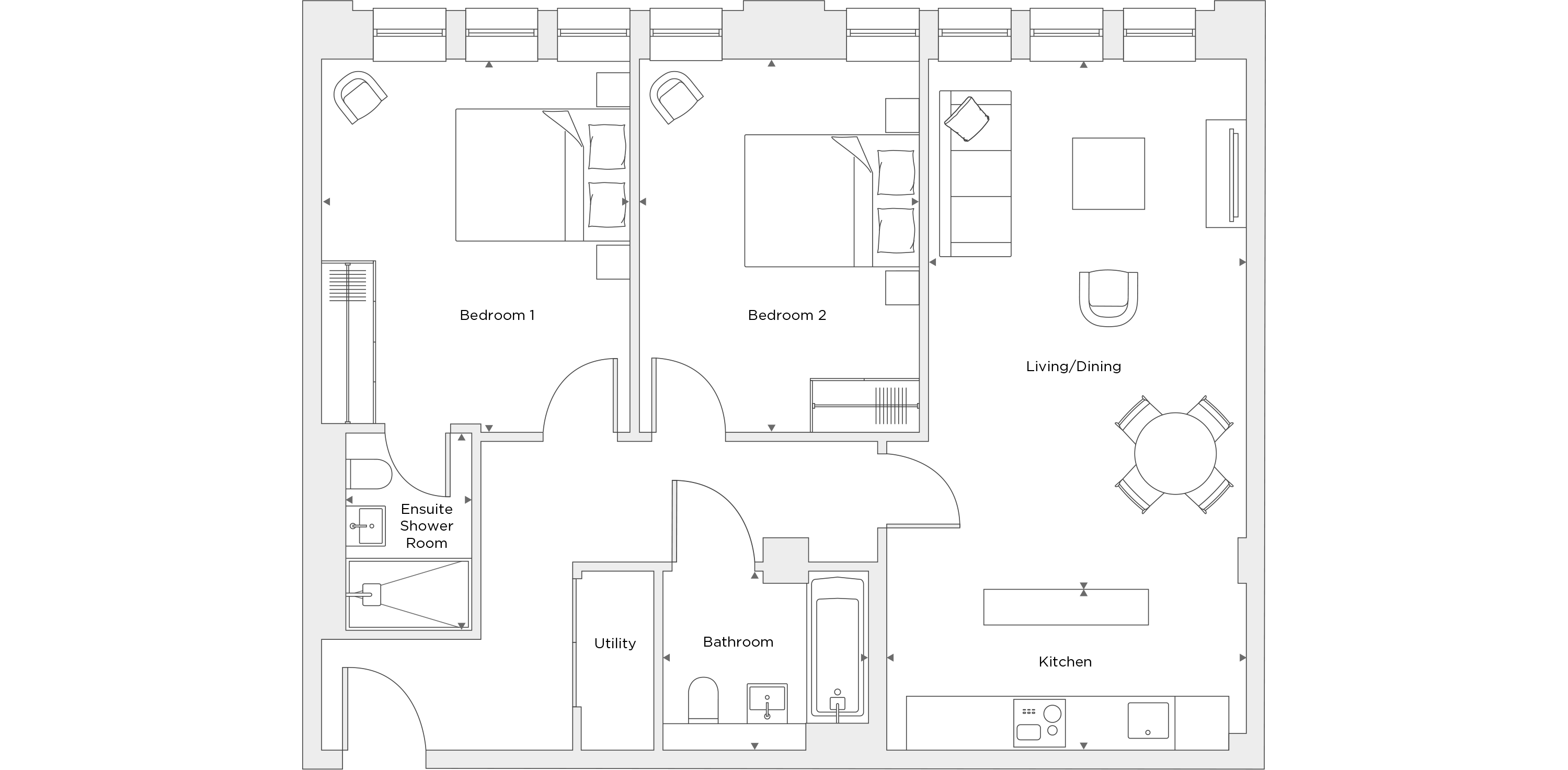 Two Bedroom Apartment A.2.06 Floor Plan