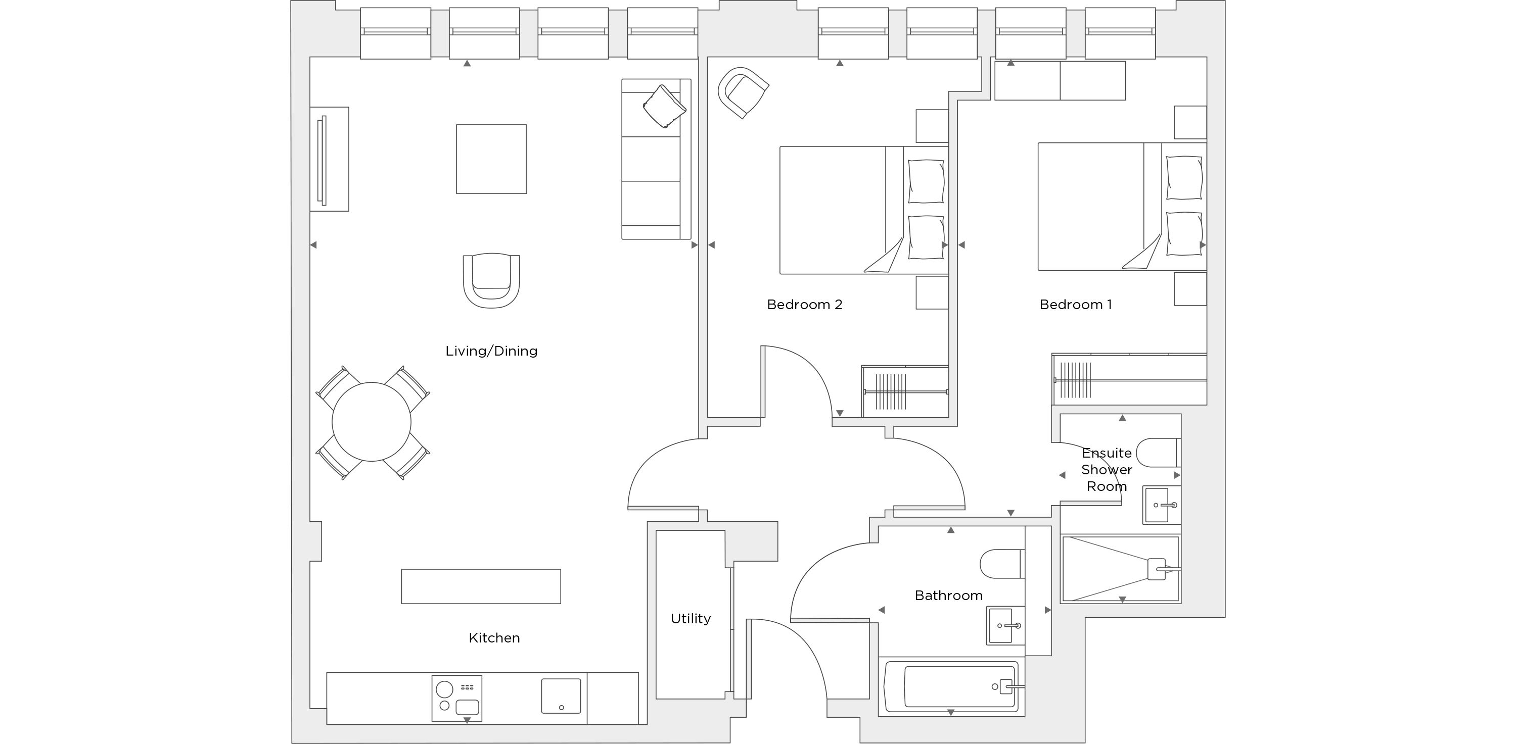 Two Bedroom Apartment A.2.07 Floor Plan