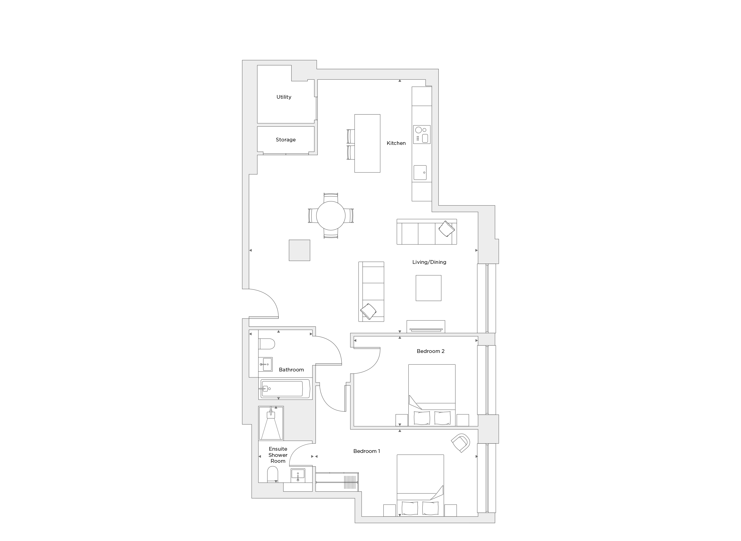 Two Bedroom Apartment A.2.18 Floor Plan
