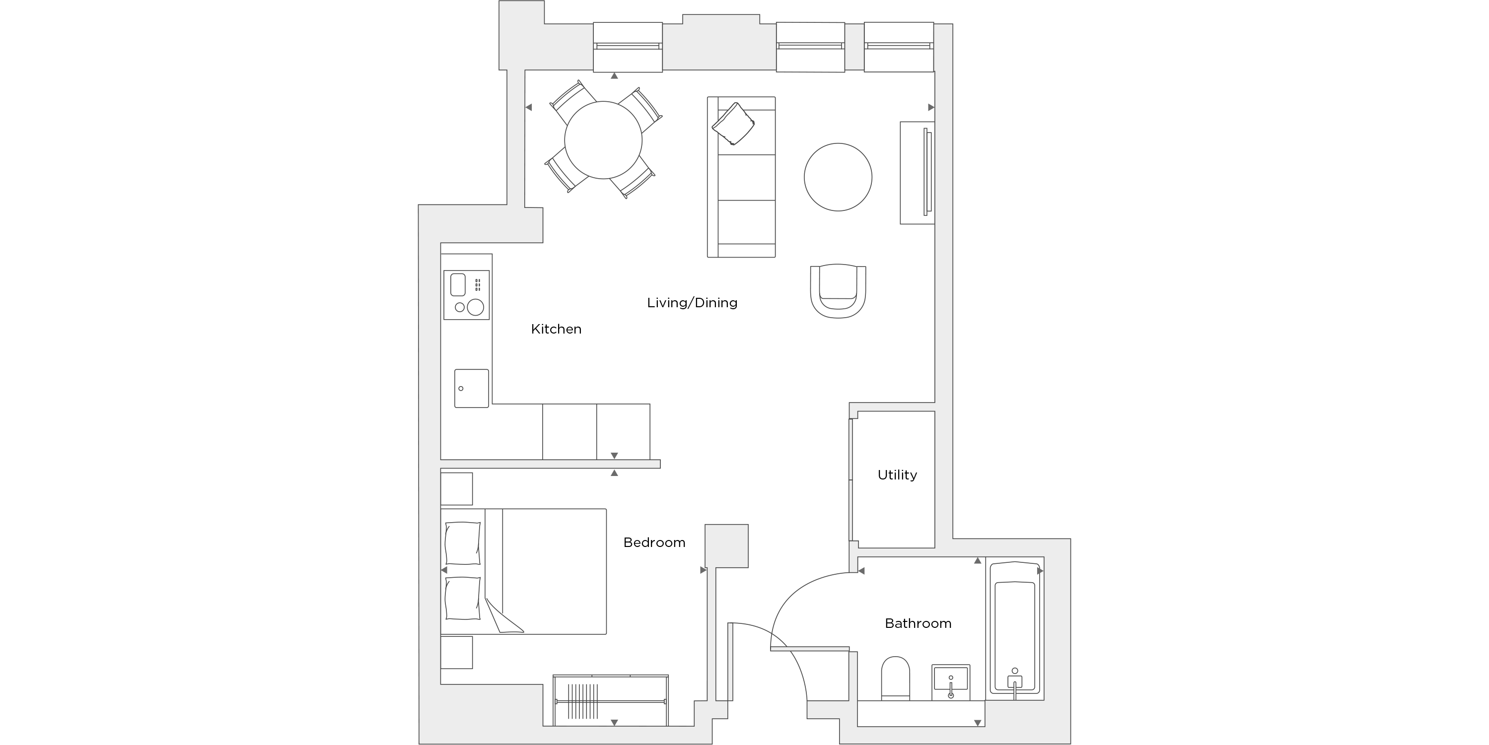 Studio Apartment A.3.10 Floor Plan