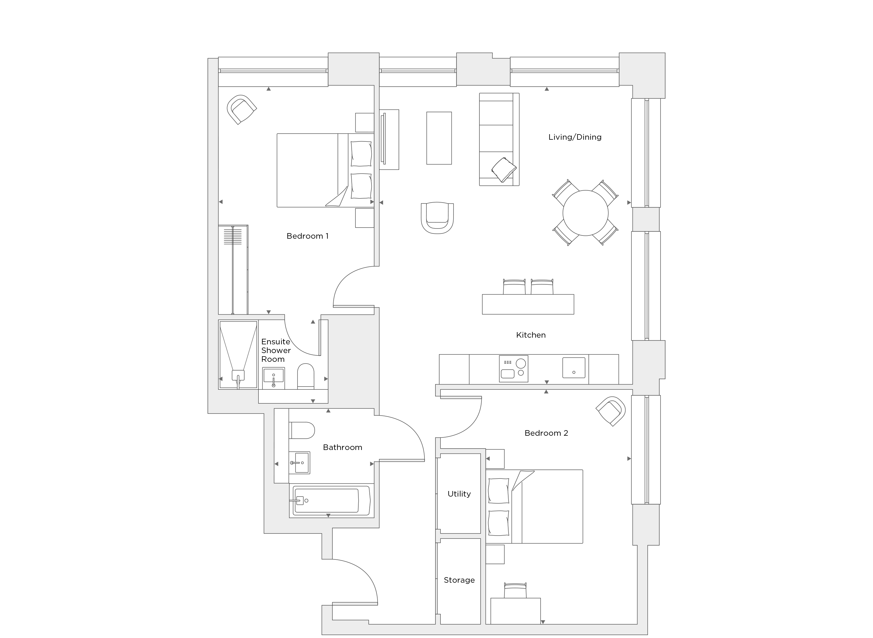 Two Bedroom Apartment A.4.11 Floor Plan