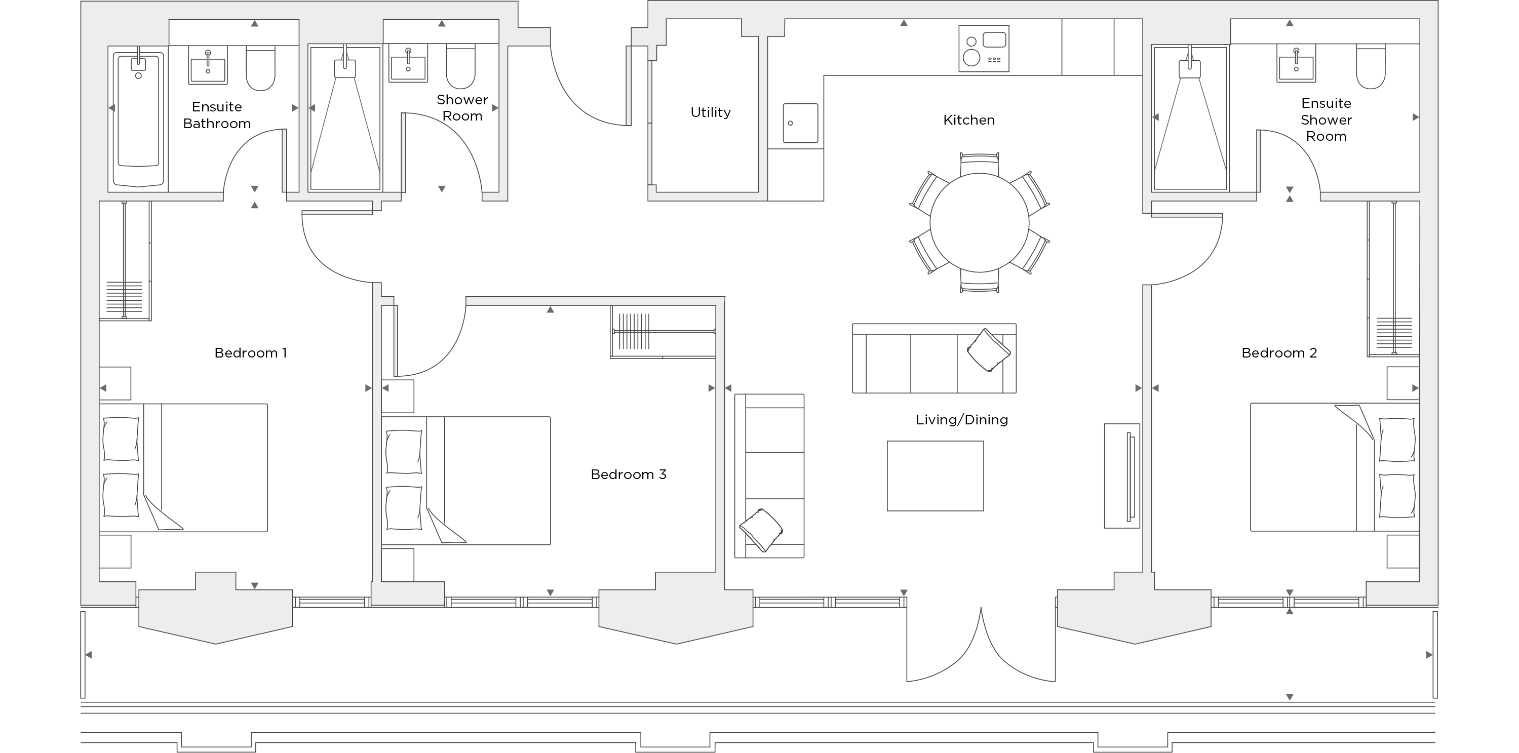 Three Bedroom Apartment A.6.02 Floor Plan