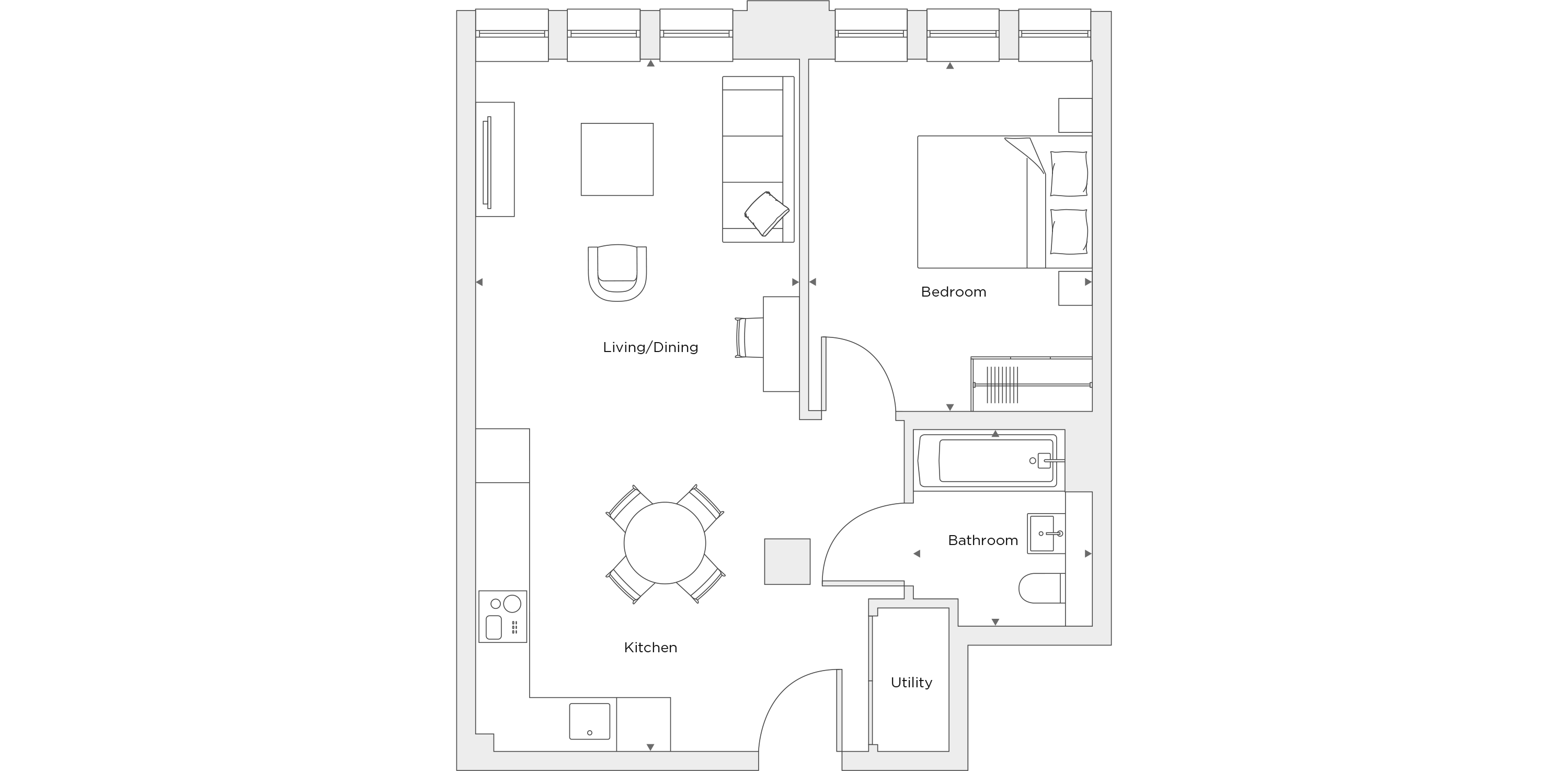 One Bedroom Apartment B.0.07 Floor Plan
