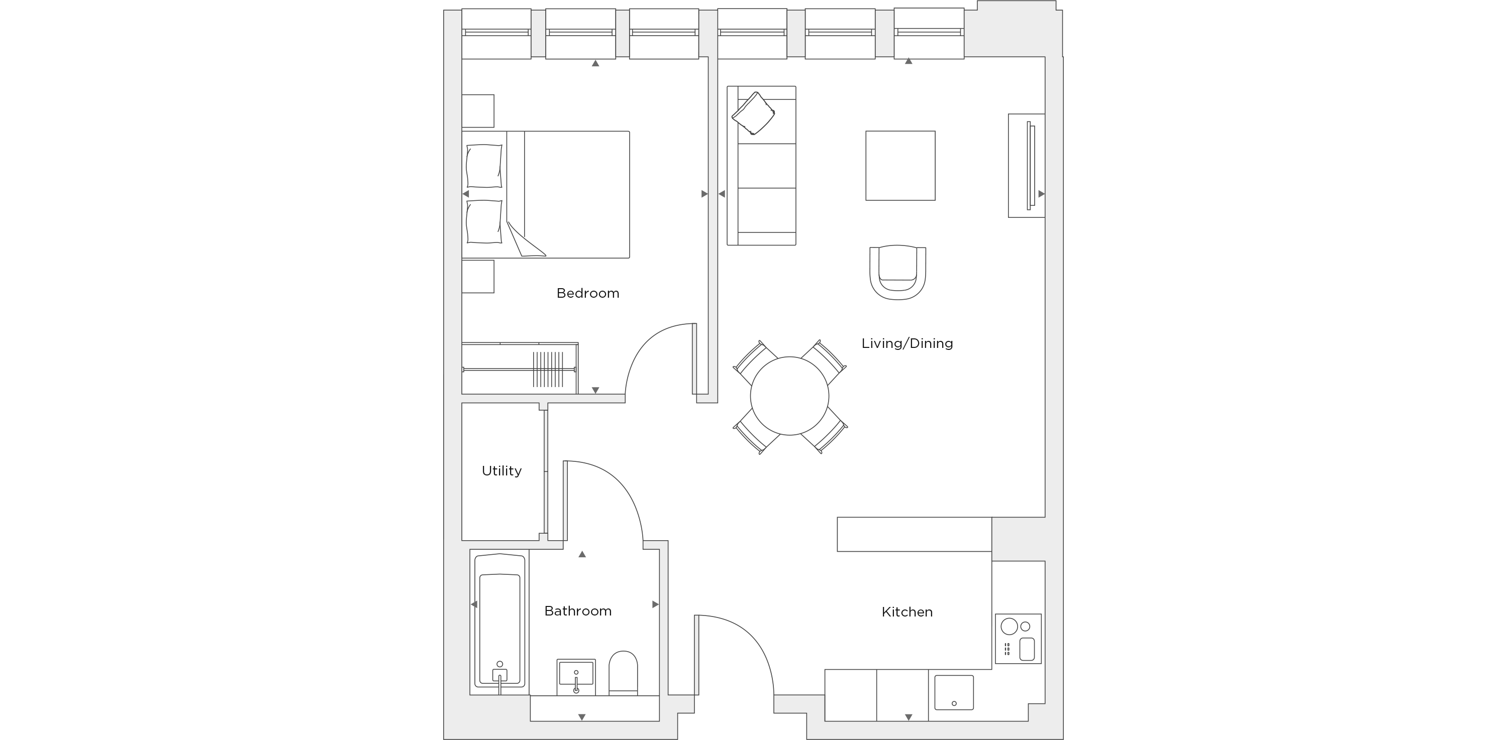 One Bedroom Apartment B.0.08 Floor Plan