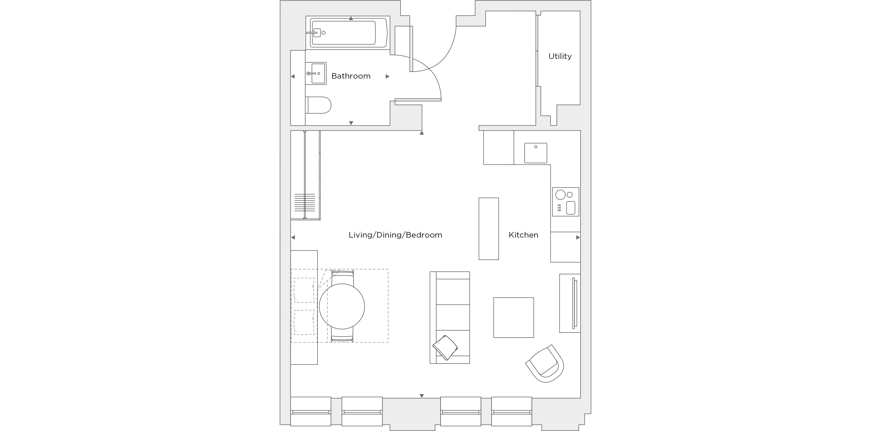 Studio Apartment B.0.13 Floor Plan