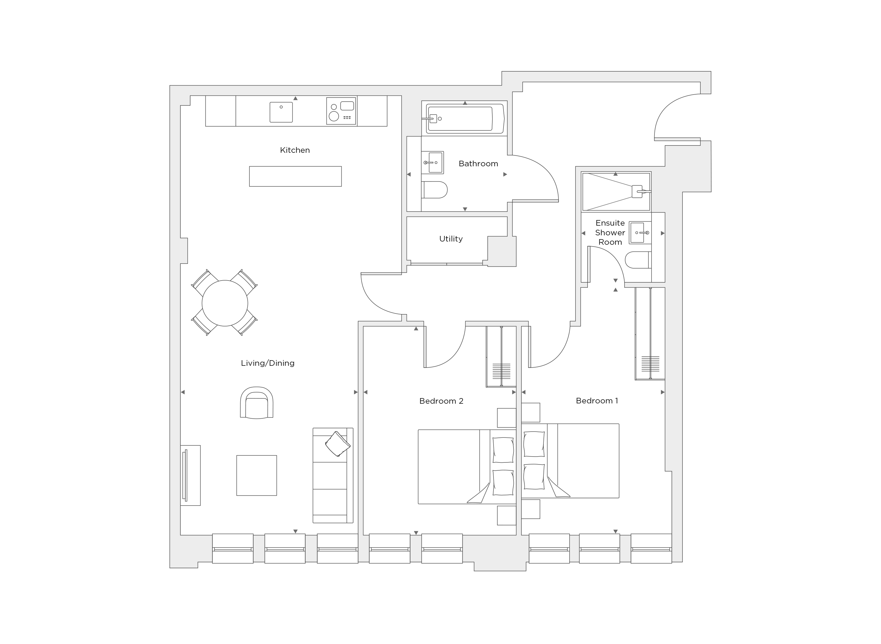 Two Bedroom Apartment B.0.17 Floor Plan