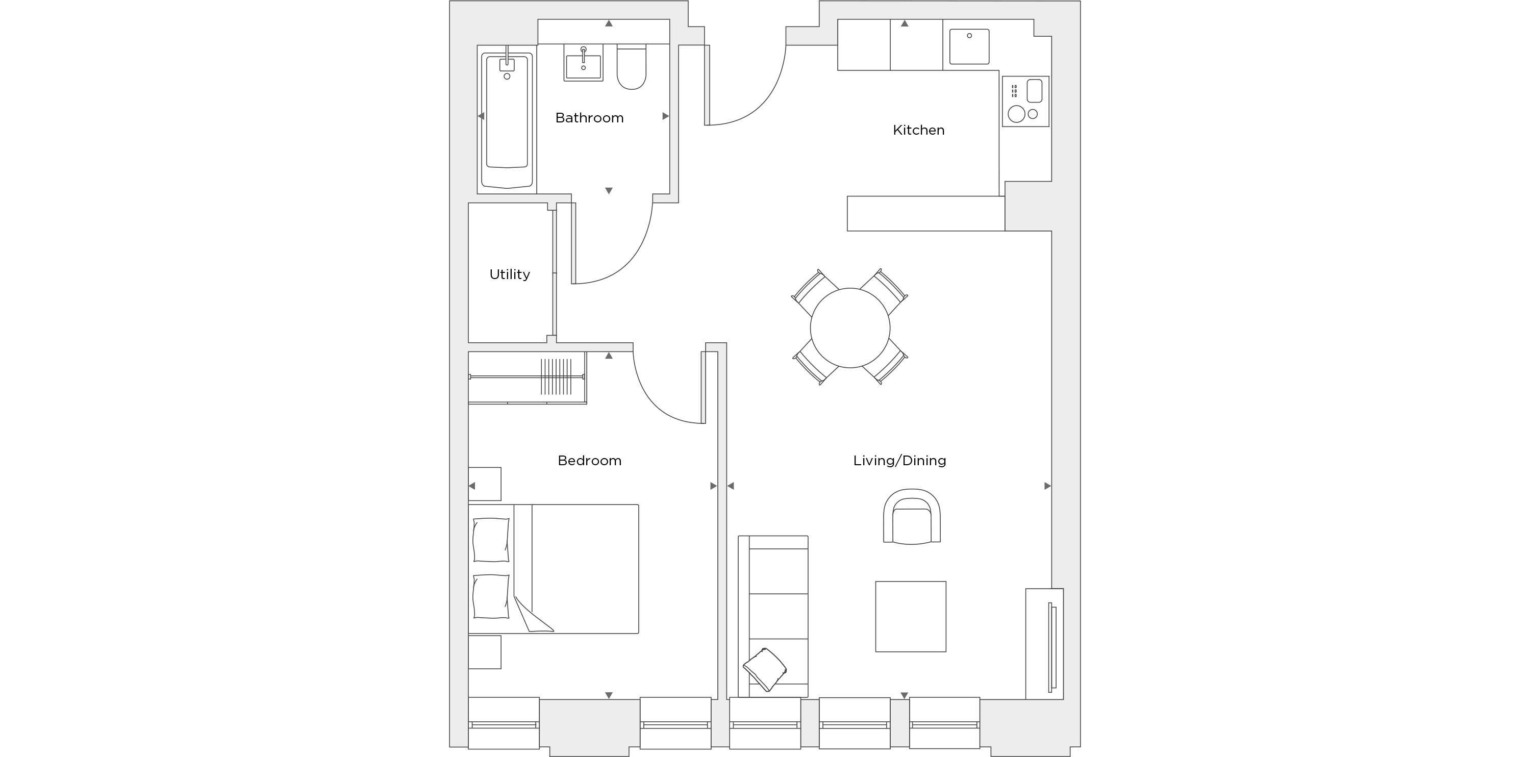 One Bedroom Apartment B.2.17 Floor Plan