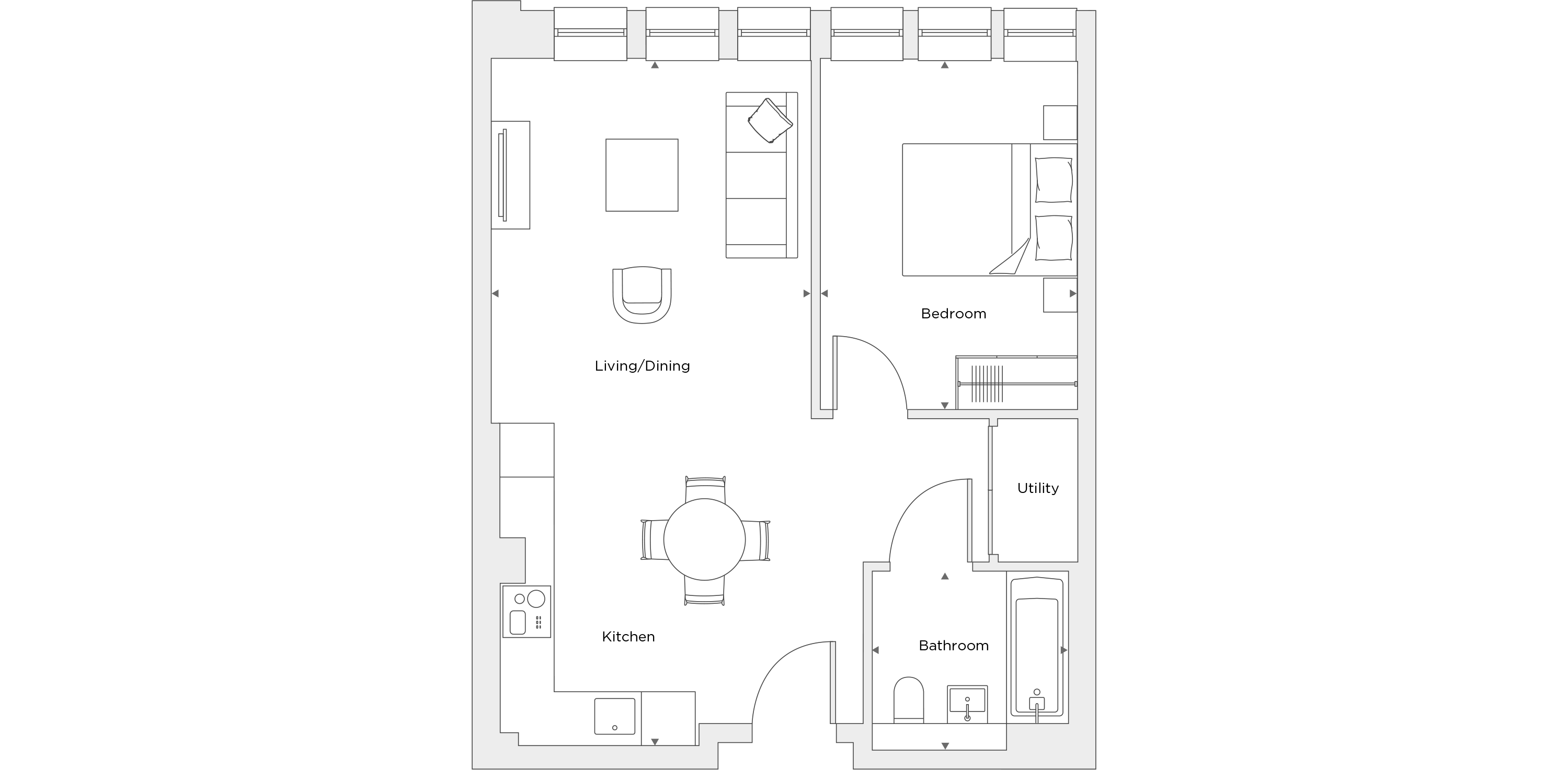 One Bedroom Apartment b.4.08 Floor Plan