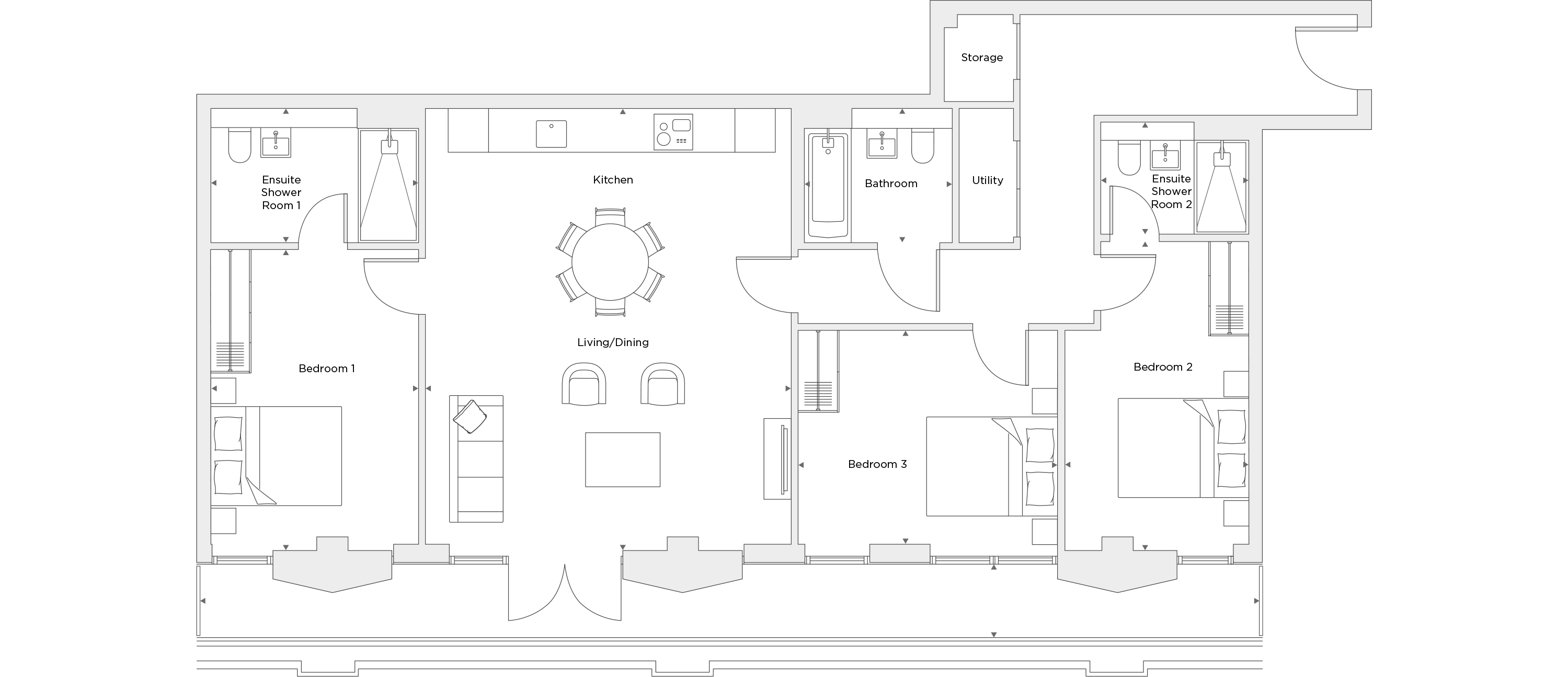 Three Bedroom Apartment B.6.01 Floor Plan