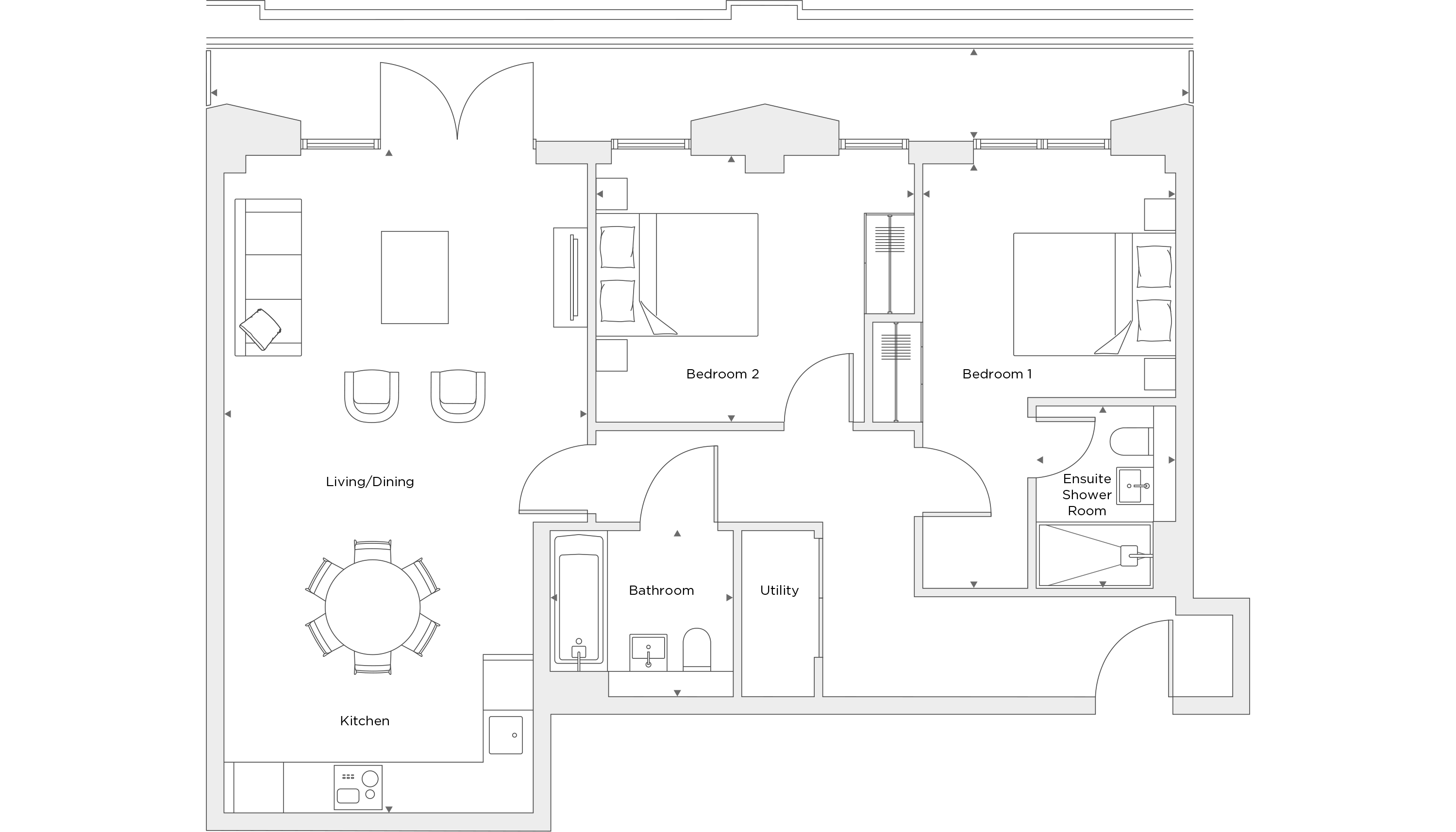 Two Bedroom Apartment B.6.15 Floor Plan