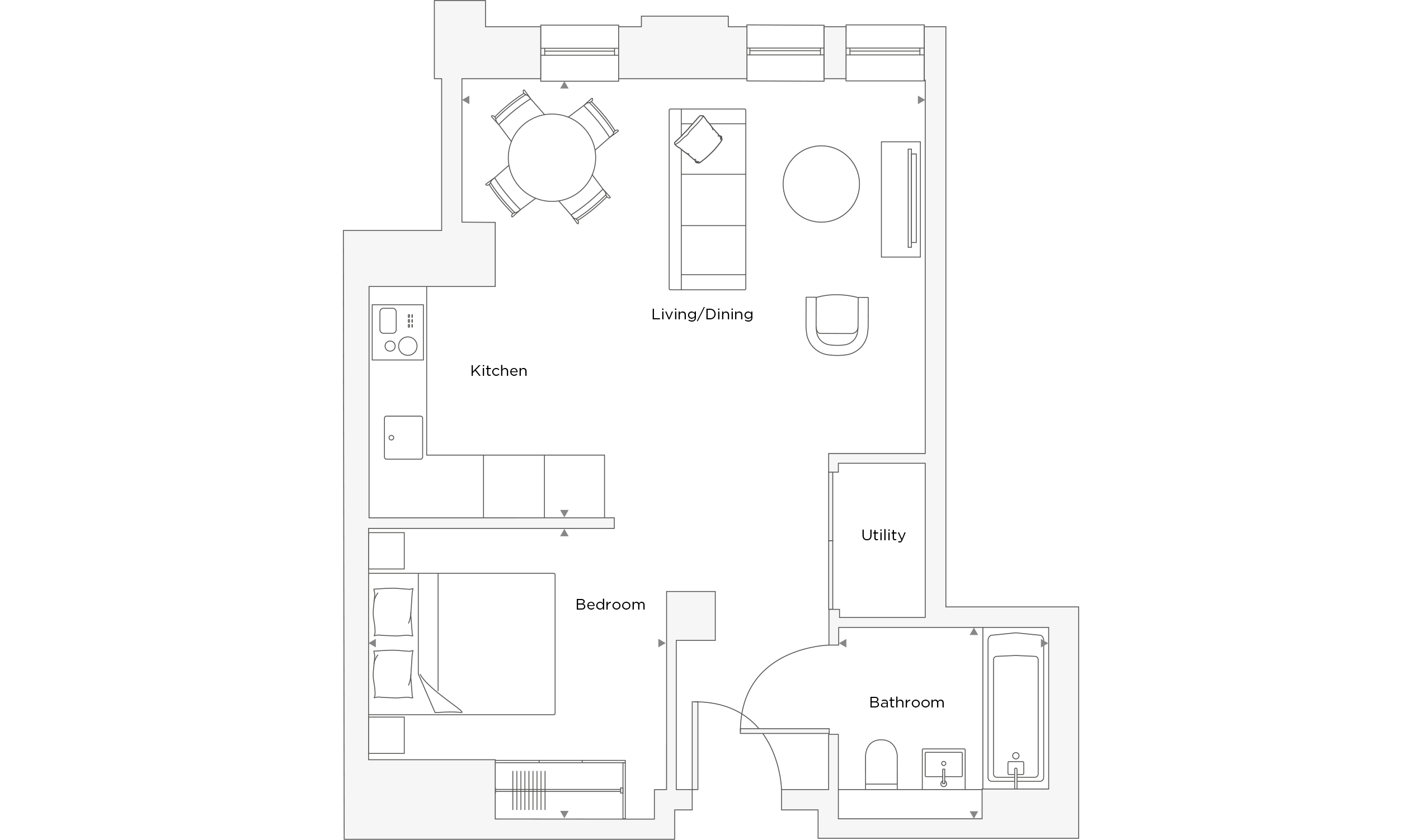 Studio Apartment A.2.10 Floor Plan