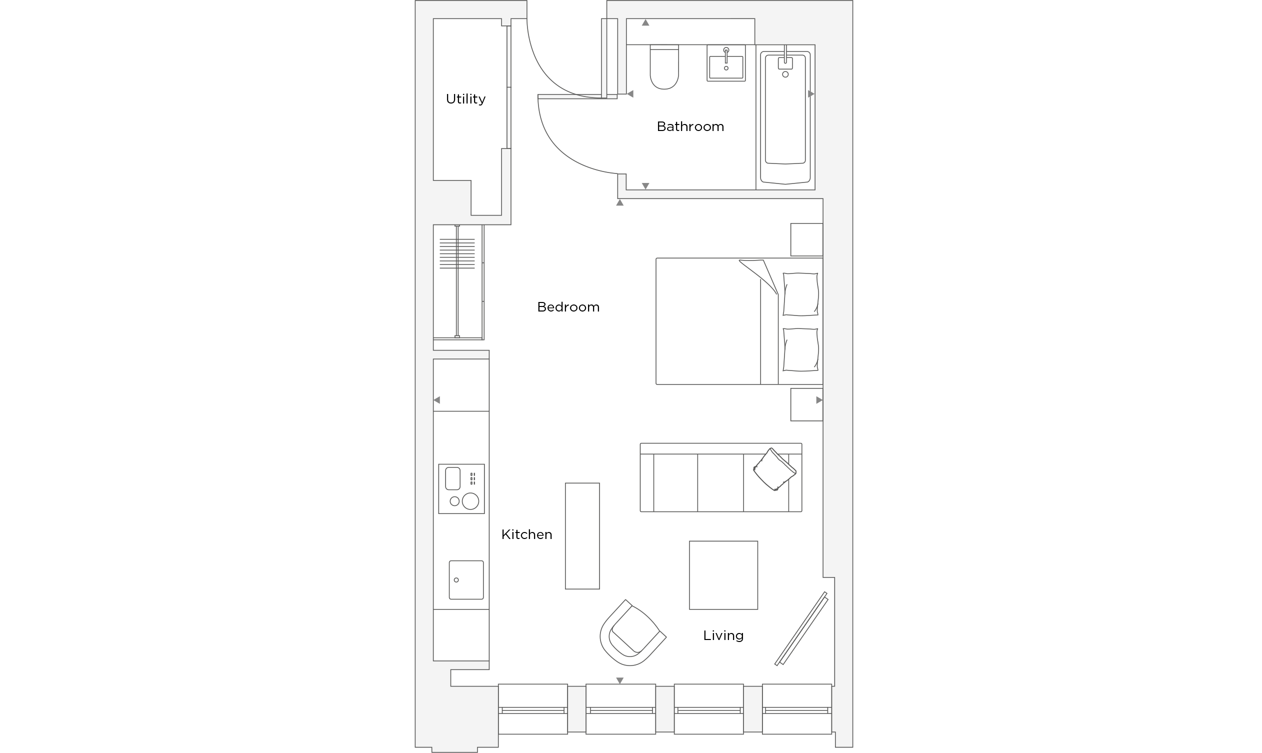 Studio Apartment B.0.12 Floor Plan