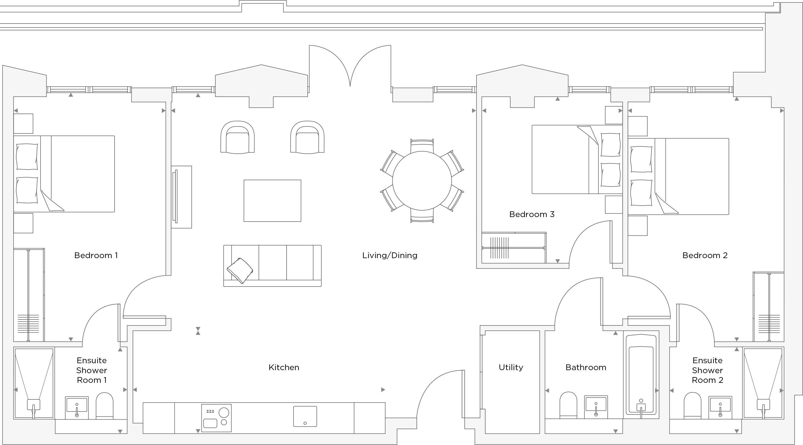 Three Bedroom Apartment B.6.10 Floor Plan