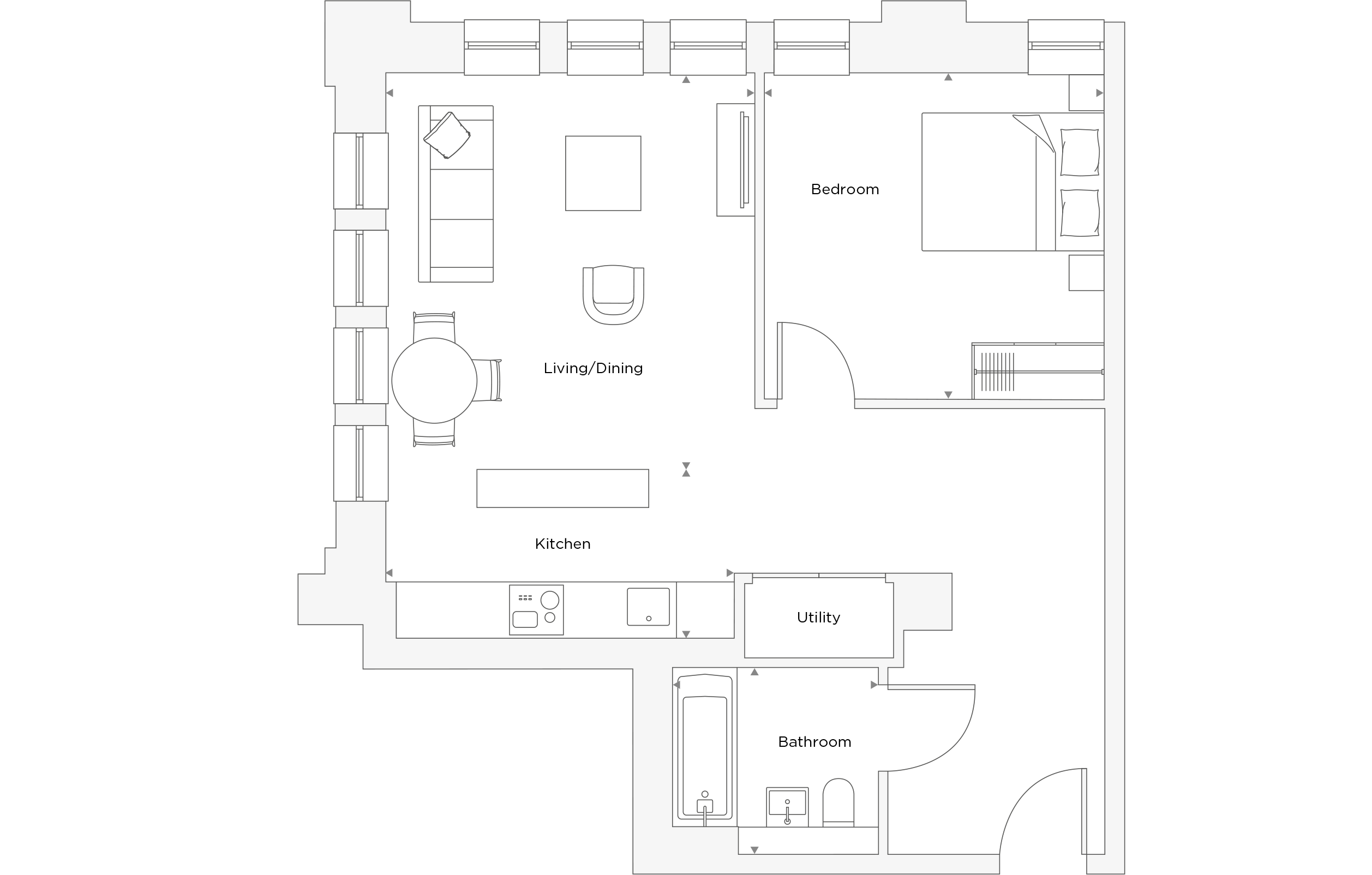 One Bedroom Apartment C.2.02 Floor Plan