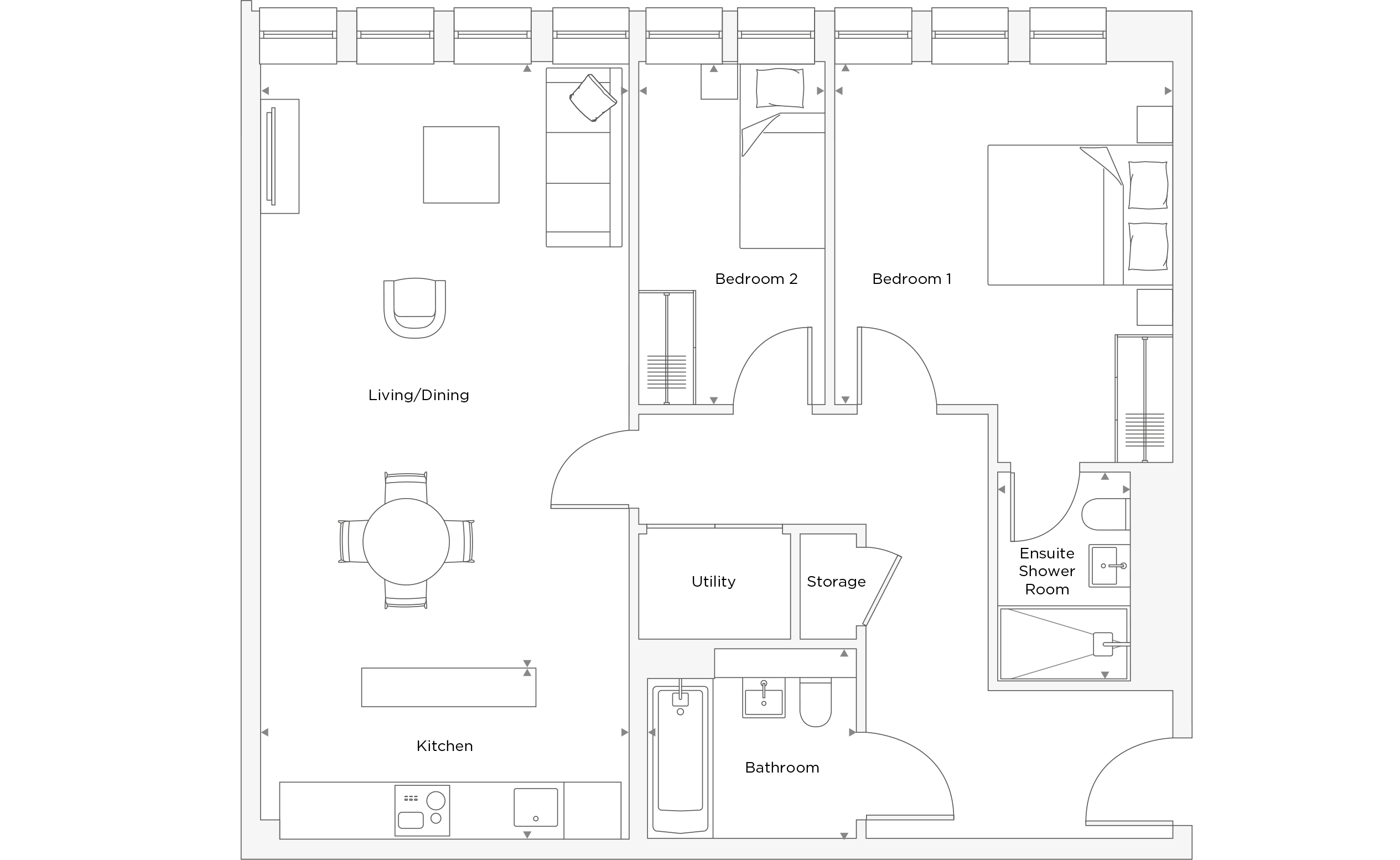 Two Bedroom Apartment C.5.01 Floor Plan